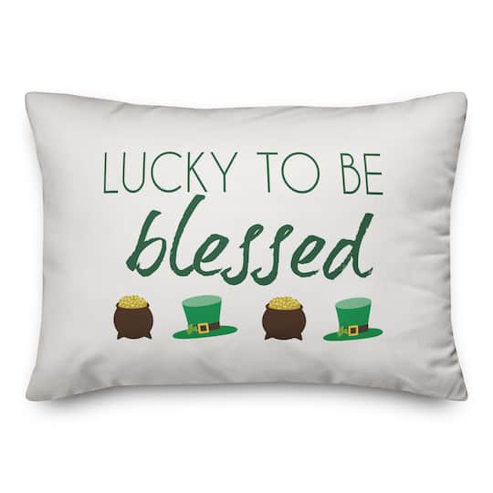 Lucky To Be Blessed 14" x 20" Throw Pillow